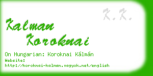 kalman koroknai business card