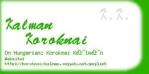 kalman koroknai business card